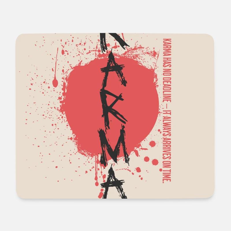 Karma hat keine Deadline Sprüche Shirt - Mousepad (Querformat) - Weiß