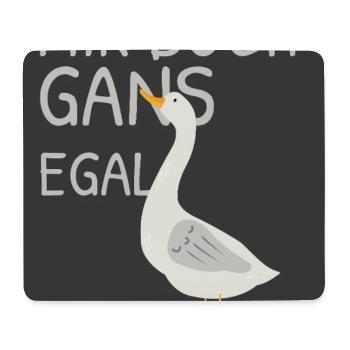 Mir doch gans egal – Lustige Gans - Mousepad (Querformat) - Weiß - Vorne