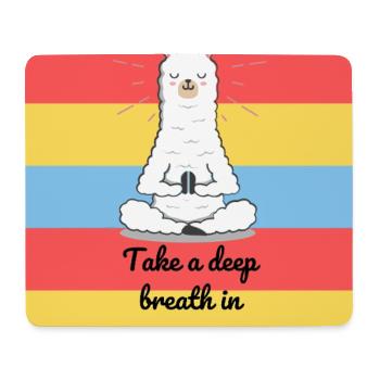 Meditating Lama - Mousepad (Querformat) - Weiß - Vorne
