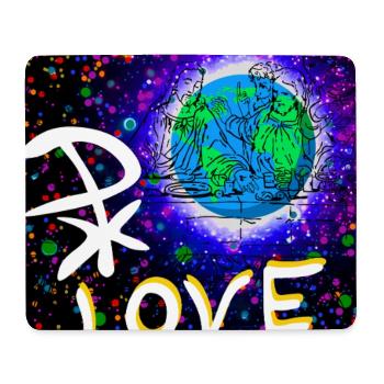 Kosmische Liebe und Pax Christi Neon-Print - Mousepad (Querformat) - Weiß - Vorne