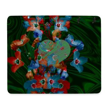 Märchenhaftes Design mit Herz und Blüten  - Mousepad (Querformat) - Weiß - Vorne