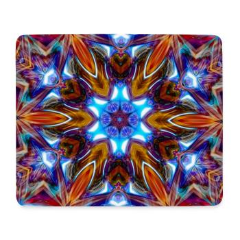 Bunter kaleidoskopische Mandala - Mousepad (Querformat) - Weiß - Vorne