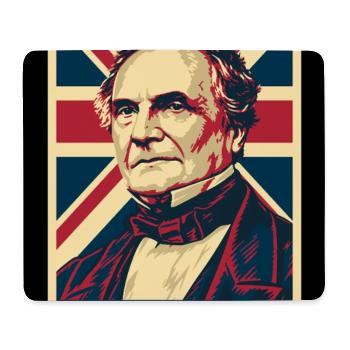 Charles Babbage UK Pop Art - Mousepad (Querformat) - Weiß - Vorne