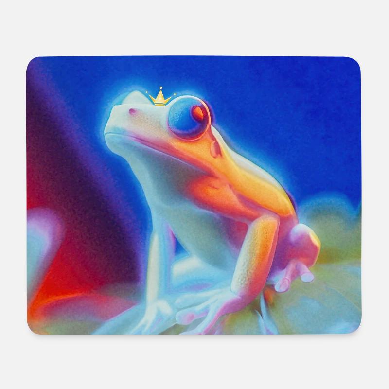 Frosch mit Krone und Spruch - Mousepad (Querformat) - Weiß