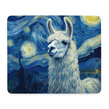Lama Van Gogh Starry Night - Mousepad (Querformat) - Weiß - Vorne