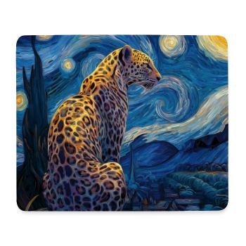 Léopard Van Gogh - Tapis de souris (format paysage) - blanc - Devant