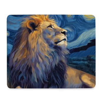 Löwe Van Gogh - Mousepad (Querformat) - Weiß - Vorne