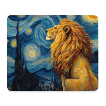 Löwe Van Gogh - Mousepad (Querformat) - Weiß - Vorne