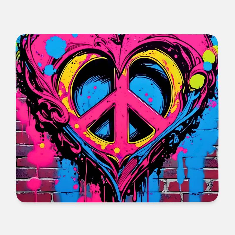 Love and Peace - Mouse Pad (horizontal) - white