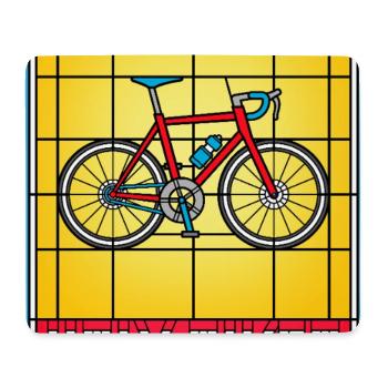 Holy Biker Stained Glass Bicycle - Mouse Pad (horizontal) - white - Front