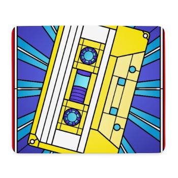 Illustration de cassette en vitrail - Tapis de souris (format paysage) - blanc - Devant