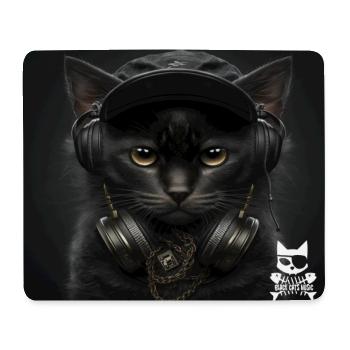 Katzen DJ mit Kopfhörern - Mousepad (Querformat) - Weiß - Vorne