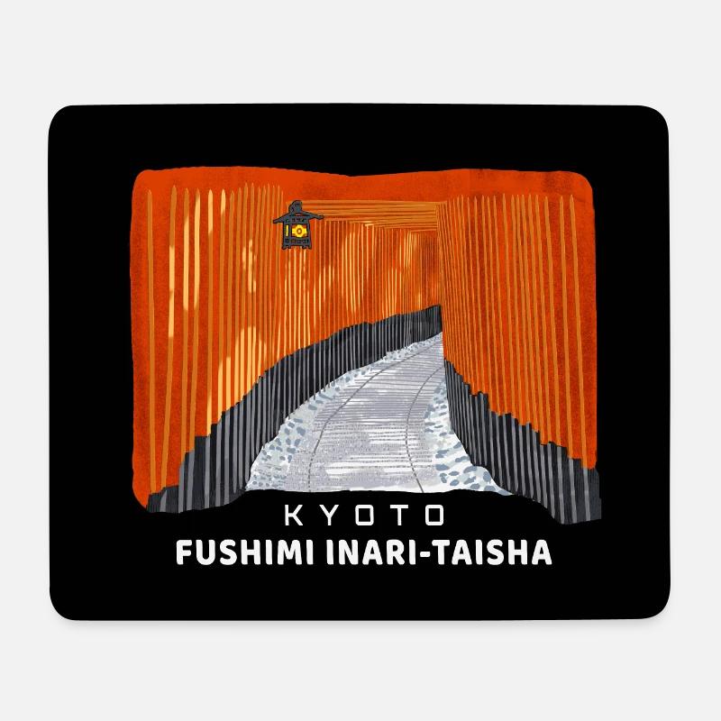 Kyoto, rote Torii, Fushimi Inari Taisha, Japan - Mousepad (Querformat) - Weiß