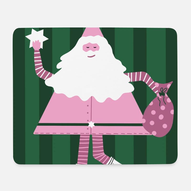 Tanzender Nikolaus - Weihnachtsmann in rosa - Mousepad (Querformat) - Weiß