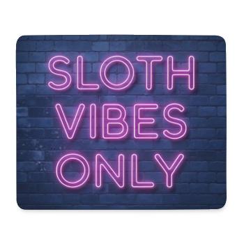 Sloth Vibes Only Neon Schrift auf Backsteinmauer - Mousepad (Querformat) - Weiß - Vorne