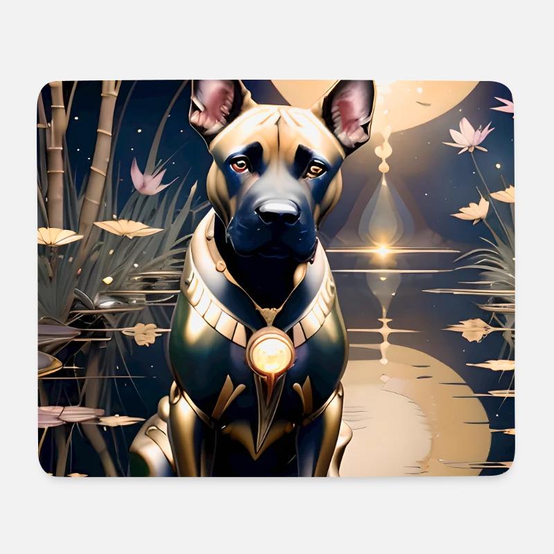 Gold Armor Dog auf dem Mondpier – GBC Galaxy Guard - Mousepad (Querformat) - Weiß