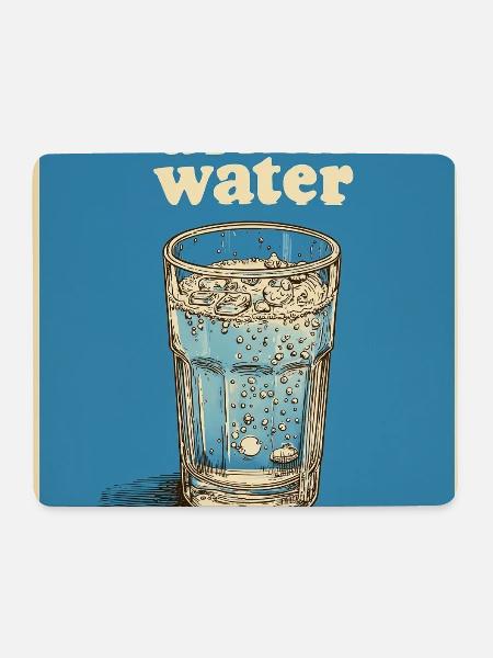 Trink Wasser – Freundliche Erinnerung - Mousepad (Querformat) - Weiß