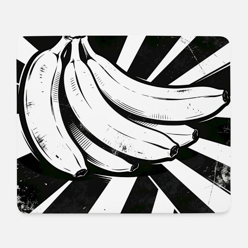 Black and White Bananas Collage - Mouse Pad (horizontal) - white