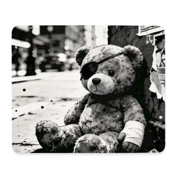 Urbaner Noir Teddybär im Ruin - Mousepad (Querformat) - Weiß - Vorne