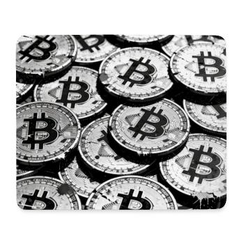 Bitcoin-Münzen-Mosaik - Mousepad (Querformat) - Weiß - Vorne