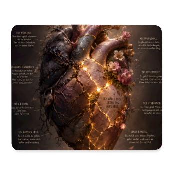 Leuchtendes Blütenherz – Bruch und Heilung - Mousepad (Querformat) - Weiß - Vorne