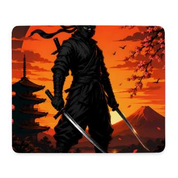 Crimson Samurai bei Sonnenuntergang - Mousepad (Querformat) - Weiß - Vorne