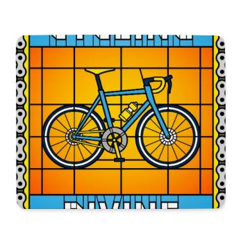 Cycling Stained Glass - Mouse Pad (horizontal) - white - Front
