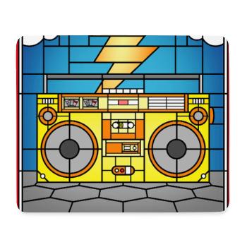 Stained Glass Boombox Illustration - Mouse Pad (horizontal) - white - Front