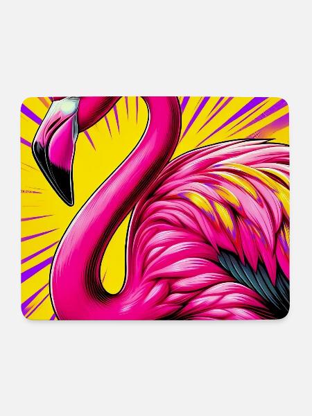 Flamingo - Mousepad (Querformat) - Weiß