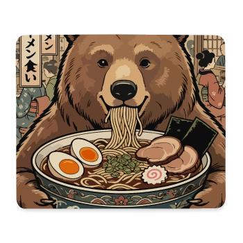 Bear Ramen Feast Ukiyo-e - Mouse Pad (horizontal) - white - Front