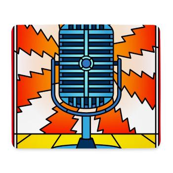 Microphone vintage en vitrail - Tapis de souris (format paysage) - blanc - Devant