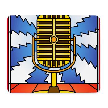 Retro Microphone Stained Glass Design - Mouse Pad (horizontal) - white - Front