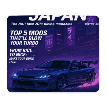 Abgestimmtes japanisches Neon-Automagazin-Cover - Mousepad (Querformat) - Weiß - Vorne