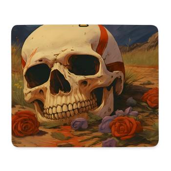 Inspiriert von Sünden, Totenkopf in der Wüste - Mousepad (Querformat) - Weiß - Vorne