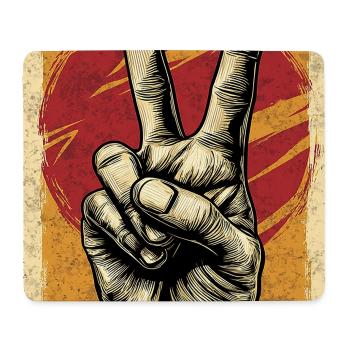 Peacezeichen im Vintage Stil - Mousepad (Querformat) - Weiß - Vorne