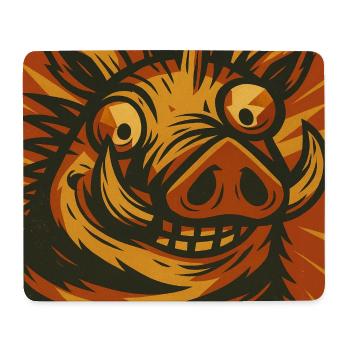 Wildsau in Retro Sonne - Mousepad (Querformat) - Weiß - Vorne
