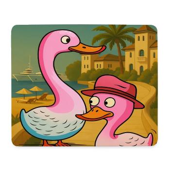 Affiche de voyage Canards et Oies - Tapis de souris (format paysage) - blanc - Devant