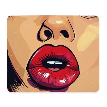 PopArt Lips Power Women Portrait - Tapis de souris (format paysage) - blanc - Devant