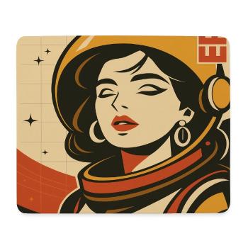 Astronautin Retro Weltraum Comic - Mousepad (Querformat) - Weiß - Vorne