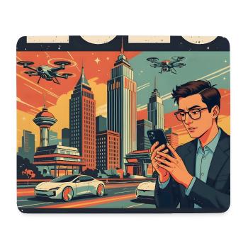 L’année 2026 — ça ressemble à de la science-fiction, n’est-ce pas ? - Tapis de souris (format paysage) - blanc - Devant
