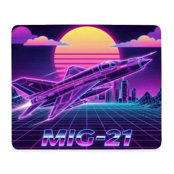 Mig-21 Néon rétro futuriste - Tapis de souris (format paysage) - blanc - Devant
