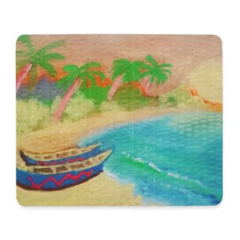 Insellandschaftsstrand und heißer Sand - Mousepad (Querformat) - Weiß - Vorne