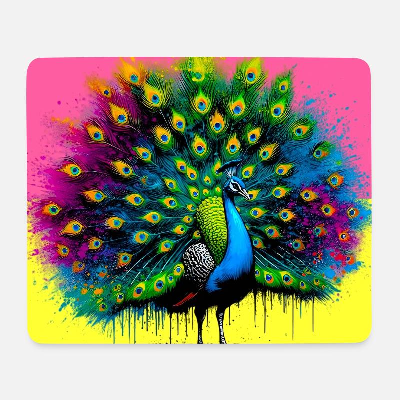 peacock - Mouse Pad (horizontal) - white