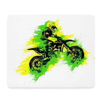 Coureur motocross - Tapis de souris (format paysage) - blanc - Devant