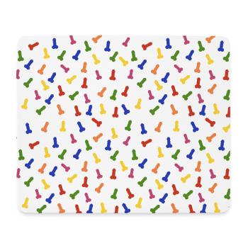 Penis funny lots of colorful penises - Mouse Pad (horizontal) - white - Front