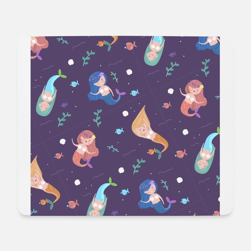 Muster süßer Meerjungfrauen - Mousepad (Querformat) - Weiß