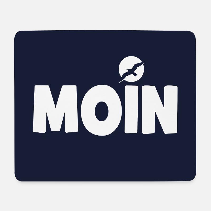 Mundschutz Maske Gesichtsmaske Moin Möwe Hamburg - Mousepad (Querformat) - Weiß