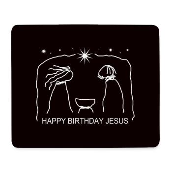 Mask Happy Birthday Jesus Christmas by hand - Mouse Pad (horizontal) - white - Front