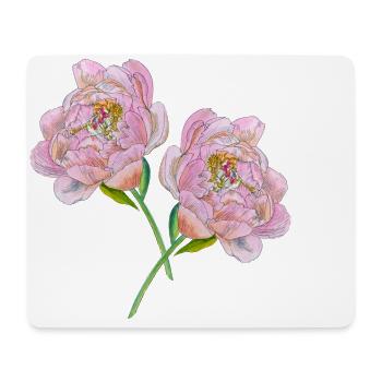 Pink peonies - Mouse Pad (horizontal) - white - Front