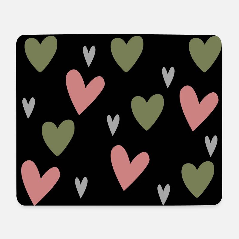 Bunte Herzen Valentinstag i love you - Mousepad (Querformat) - Weiß